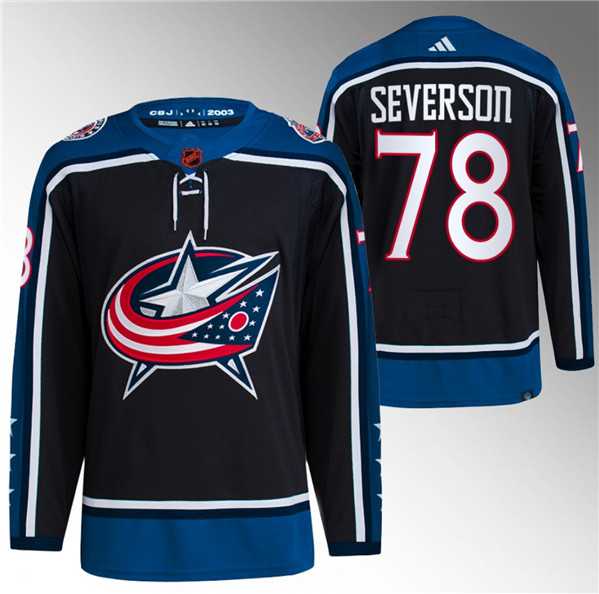 Men's Columbus Blue Jackets #78 Damon Severson Black 2022-23 Reverse Retro Stitched Jersey,We sell and wholesale Men's Columbus Blue Jackets #78 Damon Severson Black 2022-23 Reverse Retro Stitched Jersey on line form chian!